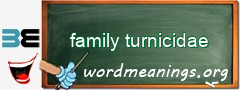 WordMeaning blackboard for family turnicidae